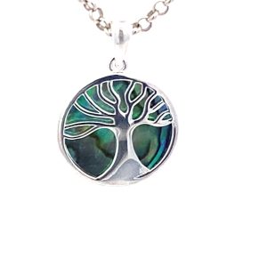 925 OPEN TREE OF LIFE ABALONE RND PEND - 24X17 -2g <br/>10091