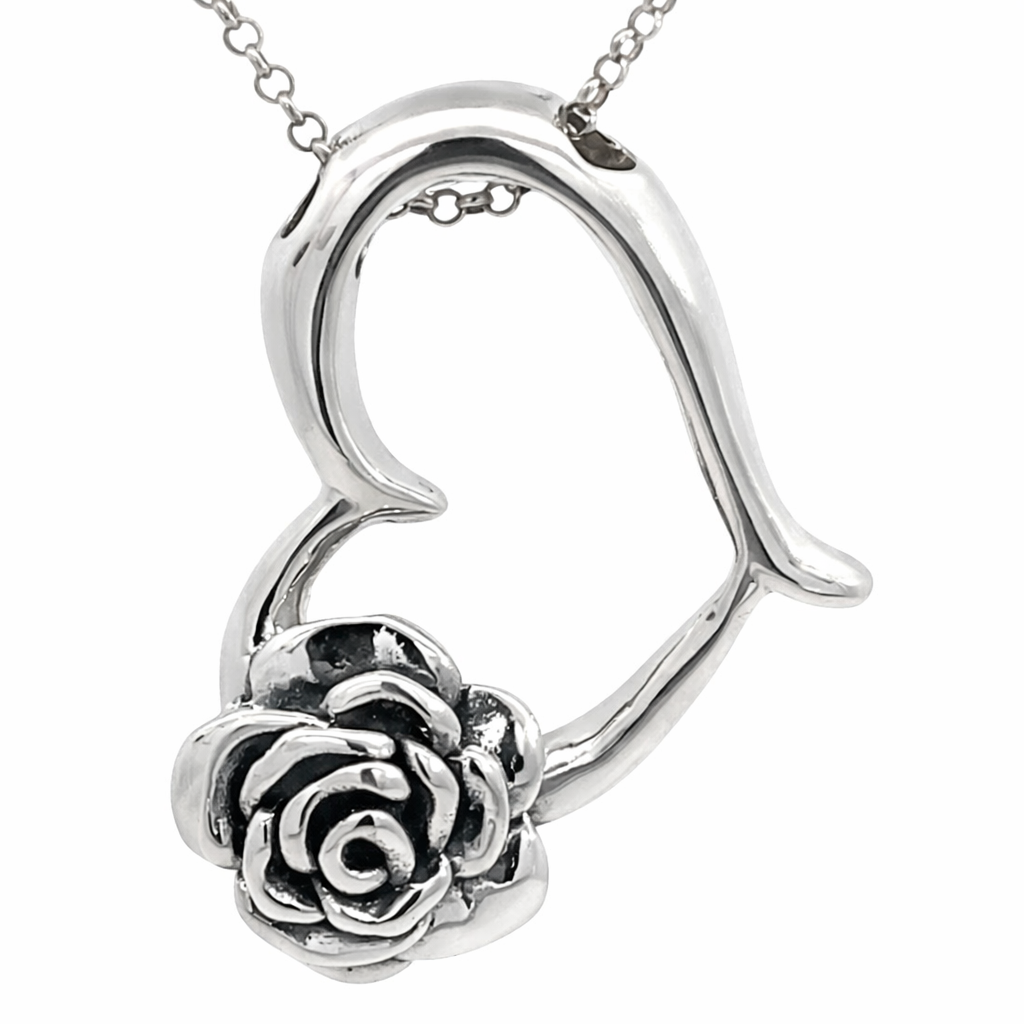 925 OXI ROSE OUTLINE HEART SLIDING PEND 50X42 8.5g <br/>10092