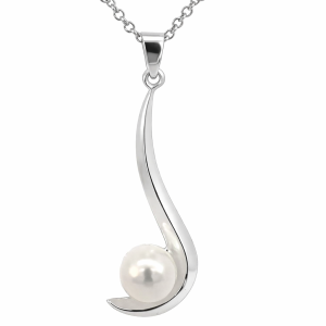 925 WH FW PEARL LONG SICKLE SHAPE PEND  56X18 6.2g <br/>10094