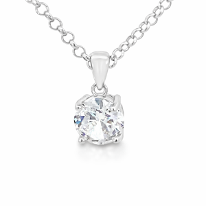 925 CZ 4 CLAW SET PENDANT - 15X8 - 1.4g <br/>10132