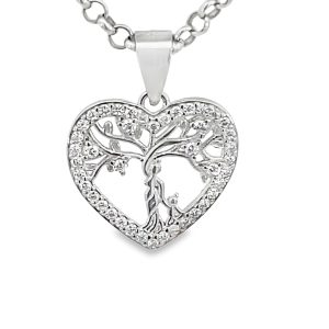 925 CZ PAVE OPEN TREE OF LIFE HEART - 20X15 1.2g <br/>10134