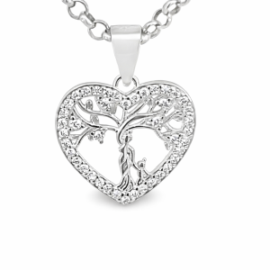 925 CZ PAVE OPEN TREE OF LIFE HEART - 20X15 1.2g <br/>10134