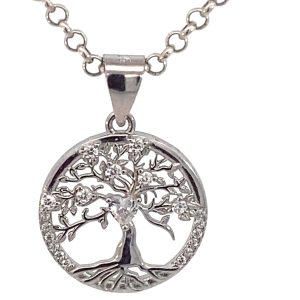 925 CZ PAVE TREE OF LIFE OPEN RND PEND 25X17 1.8g  <br/>10140