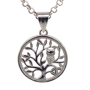 925 CZ PAVE TREE OF LIFE OPEN RND PEND  25X17 1.8g <br/>10141