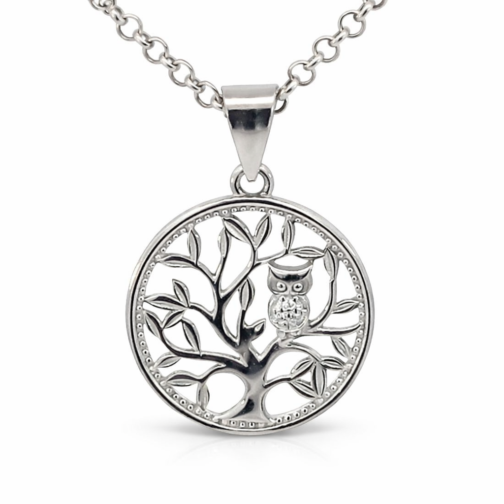 925 CZ PAVE TREE OF LIFE OPEN RND PEND 25X17 1.8g <br/>10141