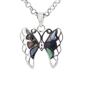925 ABALONE OPEN CUT BUTTERFLY PEND - 22X17 - 2g <br/>10143A