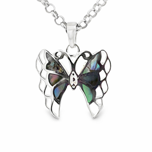 925 ABALONE OPEN CUT BUTTERFLY PEND - 22X17 - 2g <br/>10143A