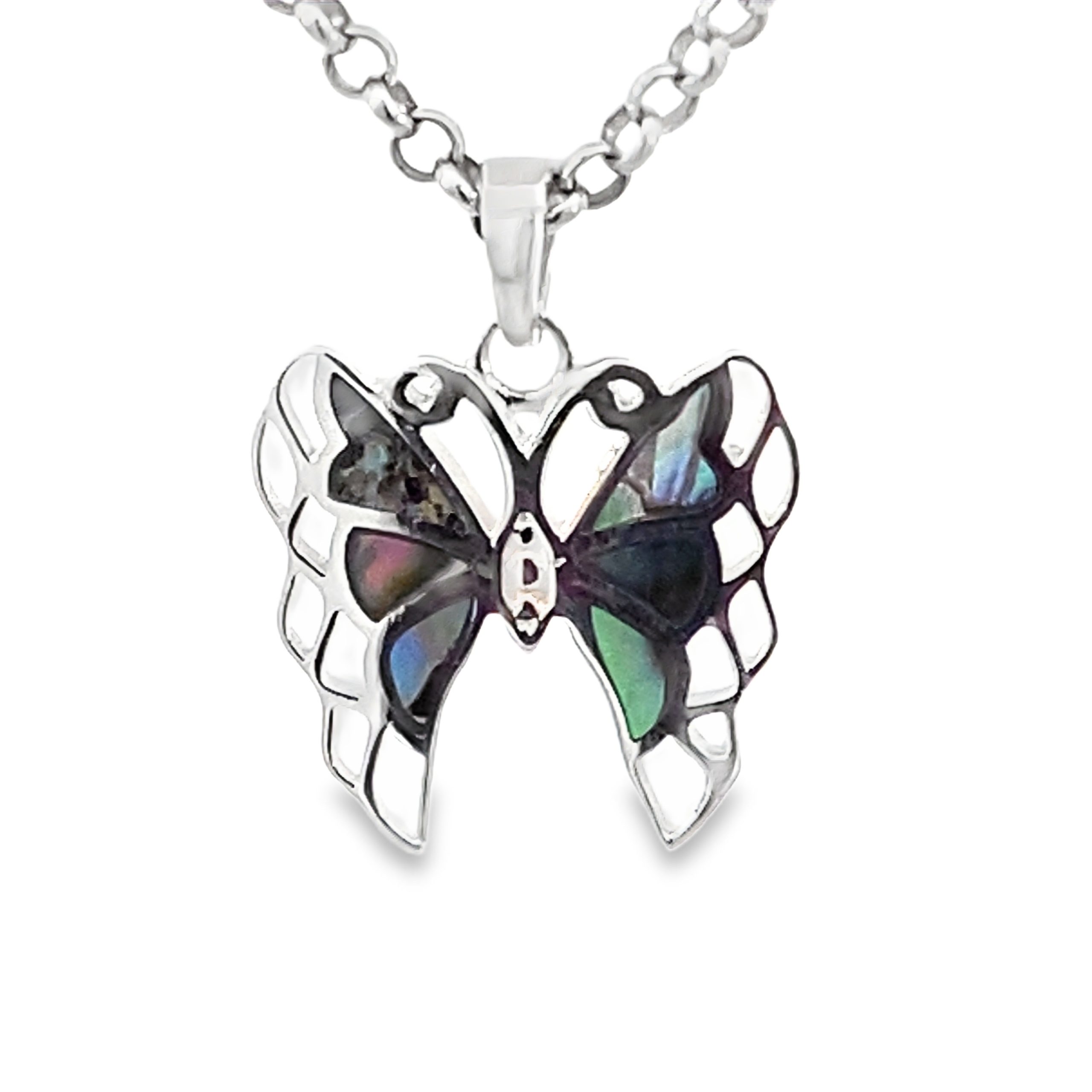 925 ABALONE OPEN CUT BUTTERFLY PEND - 22X17 - 2g <br/>10143A