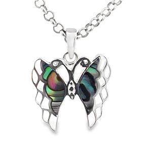 925 ABALONE OPEN CUT BUTTERFLY PEND - 22X17  1.69g <br/>10144A