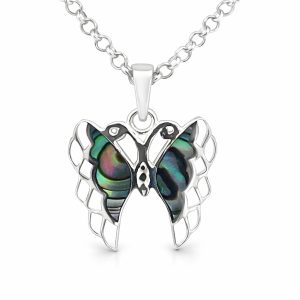 925 ABALONE OPEN CUT BUTTERFLY PEND - 22X17  1.69g <br/>10144A