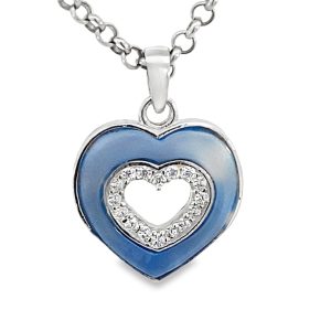925 BLUE MOP CZ PAVE OPEN CUT HEART - 22X16 - 1.9g <br/>10145B