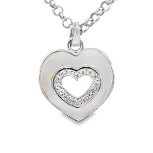 925 MOP CZ PAVE OPEN CUT HEART PEND - 22X16 - 1.9g <br/>10145M