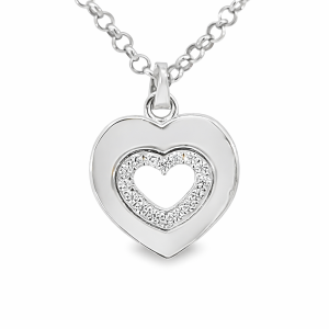925 MOP CZ PAVE OPEN CUT HEART PEND - 22X16 - 1.9g <br/>10145M