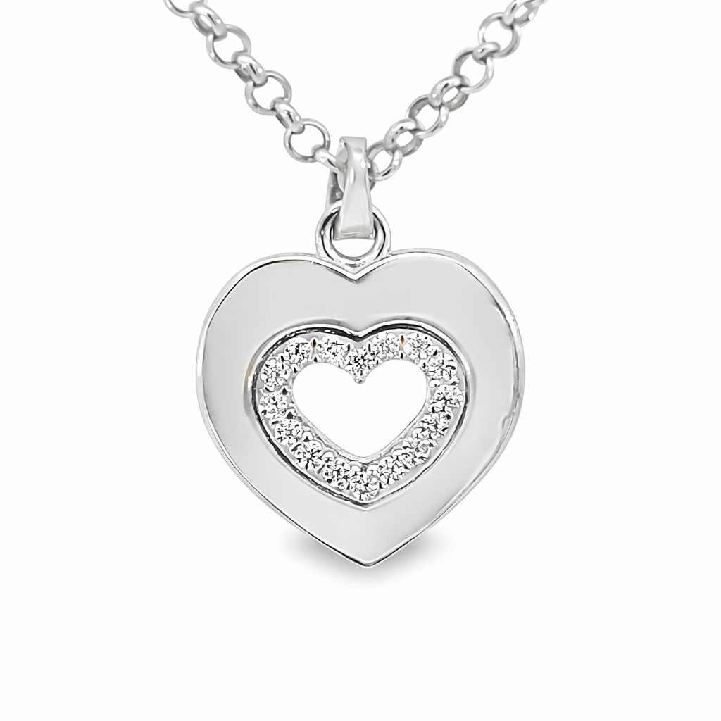 925 MOP CZ PAVE OPEN CUT HEART PEND - 22X16 - 1.9g <br/>10145M