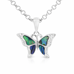 925 ABALONE FILIGREE SIDES BUTTERFLY - 19X18 1.3g  <br/>10147