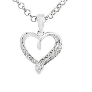 925 PLAIN+CZ PAVE OUTLINE HEART PEND - 21X15 1.27g <br/>10148