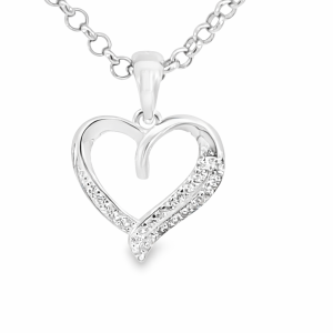 925 PLAIN+CZ PAVE OUTLINE HEART PEND - 21X15 1.27g <br/>10148