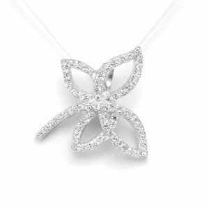 925 CZ PAVE OUTLINE BUTTERFLY PENDANT - 20X20 <br/>10395