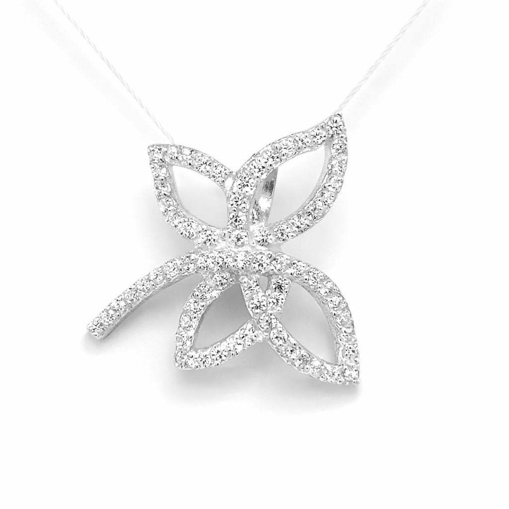 925 CZ PAVE OUTLINE BUTTERFLY PENDANT - 20X20 <br/>10395