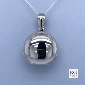 925 PLAIN DOUBLE ROUND LOCKET - 21MM <br/>10456