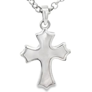 925 MOP SCALLOP ENDS CROSS - 28X16 - 1.8g <br/>10502