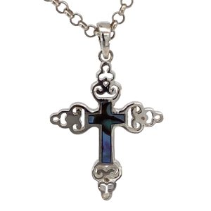 925 MOP ABALONE SCALLOP ENDS CROSS - 31X20 - 2.45 <br/>10529A