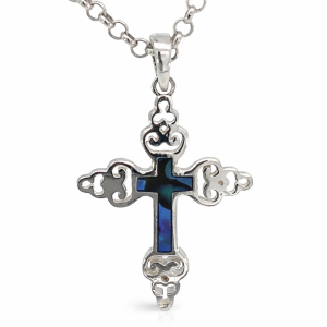 925 MOP ABALONE SCALLOP ENDS CROSS - 31X20 - 2.45 <br/>10529A