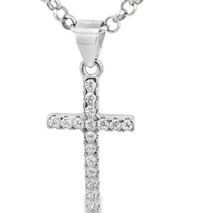 925 CZ PAVE CLAW SET CROSS - 26X12 - 0.96g <br/>10547