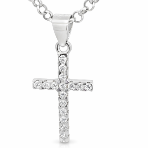 925 CZ PAVE CLAW SET CROSS - 26X12 - 0.96g <br/>10547