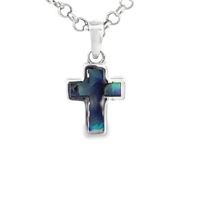 925 ABALONE TUBE SET CROSS - 18X9 - 1g <br/>10548A