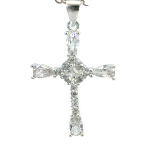 925 RND+SQ+TDROP CZ PAVE CROSS - 32X19 - 1.5g