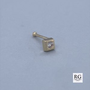 9CT YG CZ IN SQUARE NOSE BALL PIN - 3X3 - 0.15g <br/>1058
