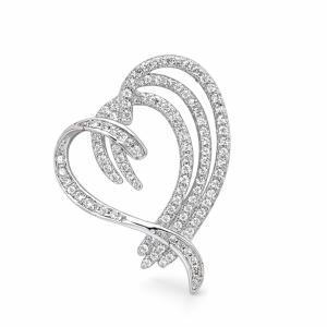 925 CZ PAVE OPEN HEART SLIDING PENDANT - 27X21 <br/>11116