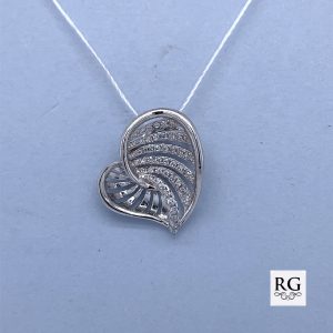 925 CZ PAVE OPEN CUT HEART SLIDING PEND - 18X17 <br/>11132