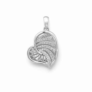 925 CZ PAVE OPEN CUT HEART SLIDING PEND - 18X17 <br/>11132