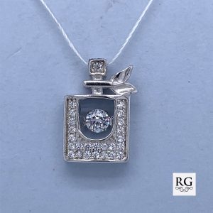 925 CZ PAVE PERFUME BOTTLE SLIDING PEND - 18X11 <br/>11138