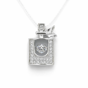 925 CZ PAVE PERFUME BOTTLE SLIDING PEND - 18X11 <br/>11138