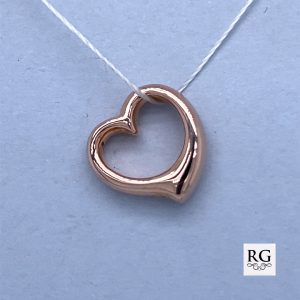 925 RG PL OUTLINE HEART SLIDINNG PEND - 12X12 <br/>11184