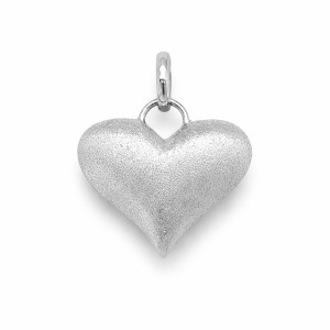 925 RG PL SANDBLASTED PUFFED HEART PENDANT - 21X20 <br/>11272