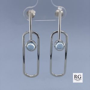 925 SKY BLUE TOPAZ IN OPEN CUT OVAL EAR - 42X10  <br/>11501