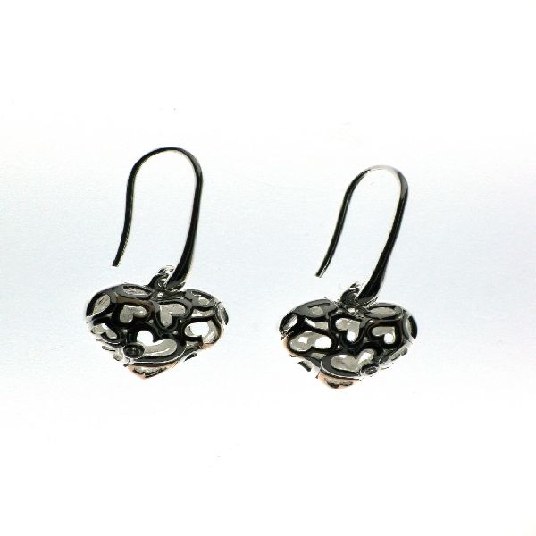 925 RG PL PUFFED OPEN CUT HEARTS EAR - 29X14 - 4g <br/>11508 - Image 2