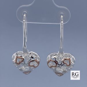 925 RG PL PUFFED OPEN CUT HEARTS EAR - 29X14 - 4g <br/>11508