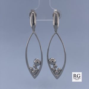 925 BALLS IN OUTLINE MARQ DROP EAR - 56X16 - 3.8g  <br/>11544