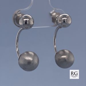 925 RH PL ILLUSION DBLL BALLS EARRINGS - 6+8MM <br/>11548