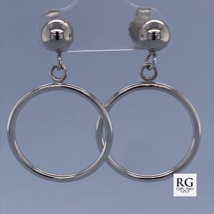 925 HOLLOW DROP OPEN CIRCLE ON STUDS - 31X20 - 2.6 <br/>11560