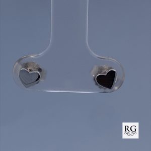 925 HOLLOW PLAIN FLAT HEART STUDS - 5X4 - 0.65g <br/>11561