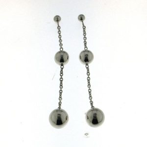 925 GRADUAL HOLLOW BALLS ON CHAIN EAR - 65X10-8-4 <br/>11571