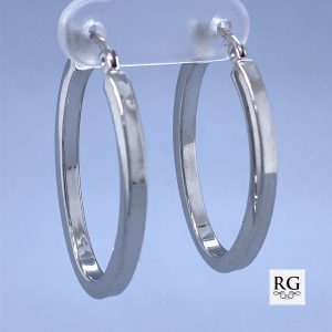 925 HOLLOW SQ TUBE OVAL HINGE HOOPS - 31X3 - 2.7g <br/>11573