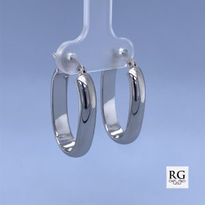 925 RH PL HOL D-SHAPE OV HINGE HOOPS - 25X5 - 3.5g <br/>11603