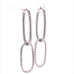 925 RH PL DIA CUT DBL OV DROP HOOPS - 64X15  3.67g <br/>11604